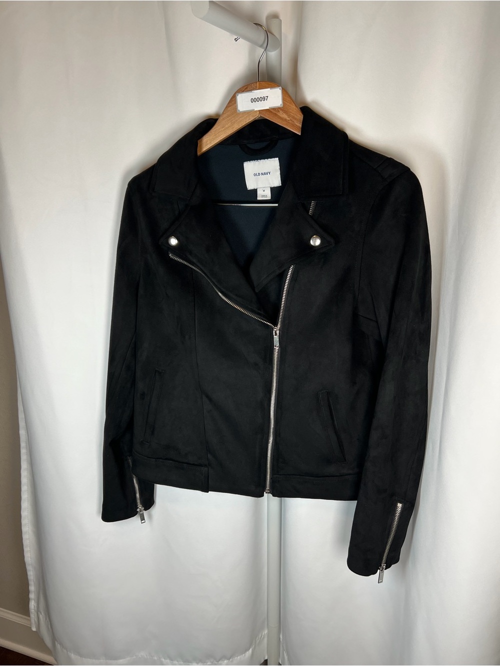 Old Navy Black Faux Suede Moto Jacket